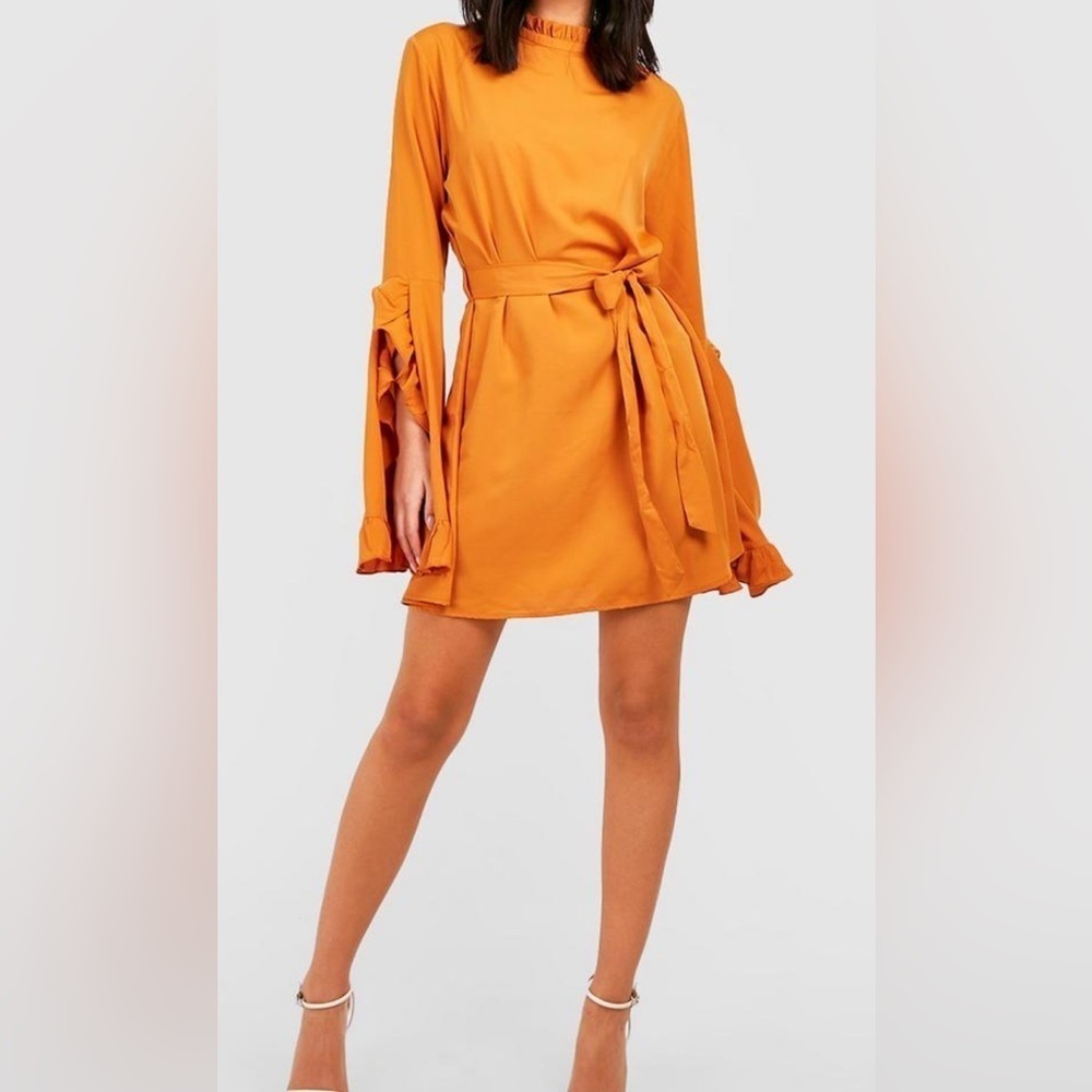 Boohoo NEW Yellow dress with arm openings